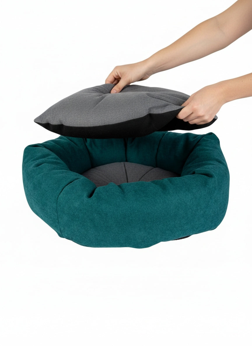 Cat dog bed large 50x50 cm multicolor with pillow Length 50 cm