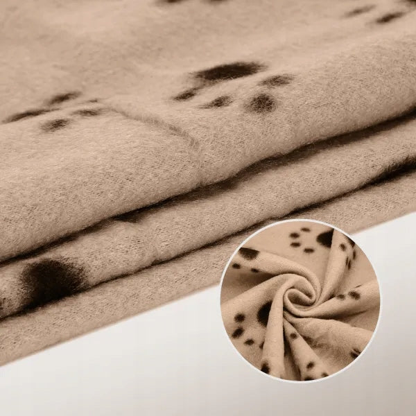 Cat dog blanket beige blanket 120x100 cm paws M Brand Nobleza