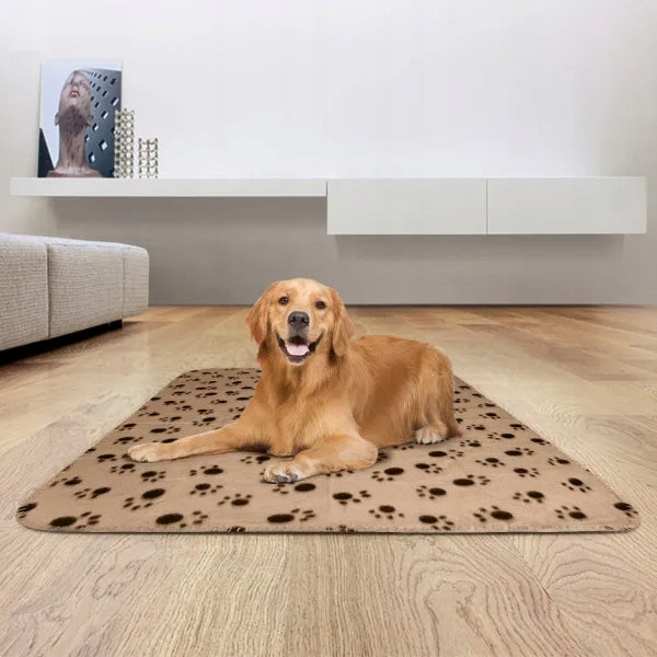 Cat dog blanket beige blanket 120x100 cm paws M Kind bed