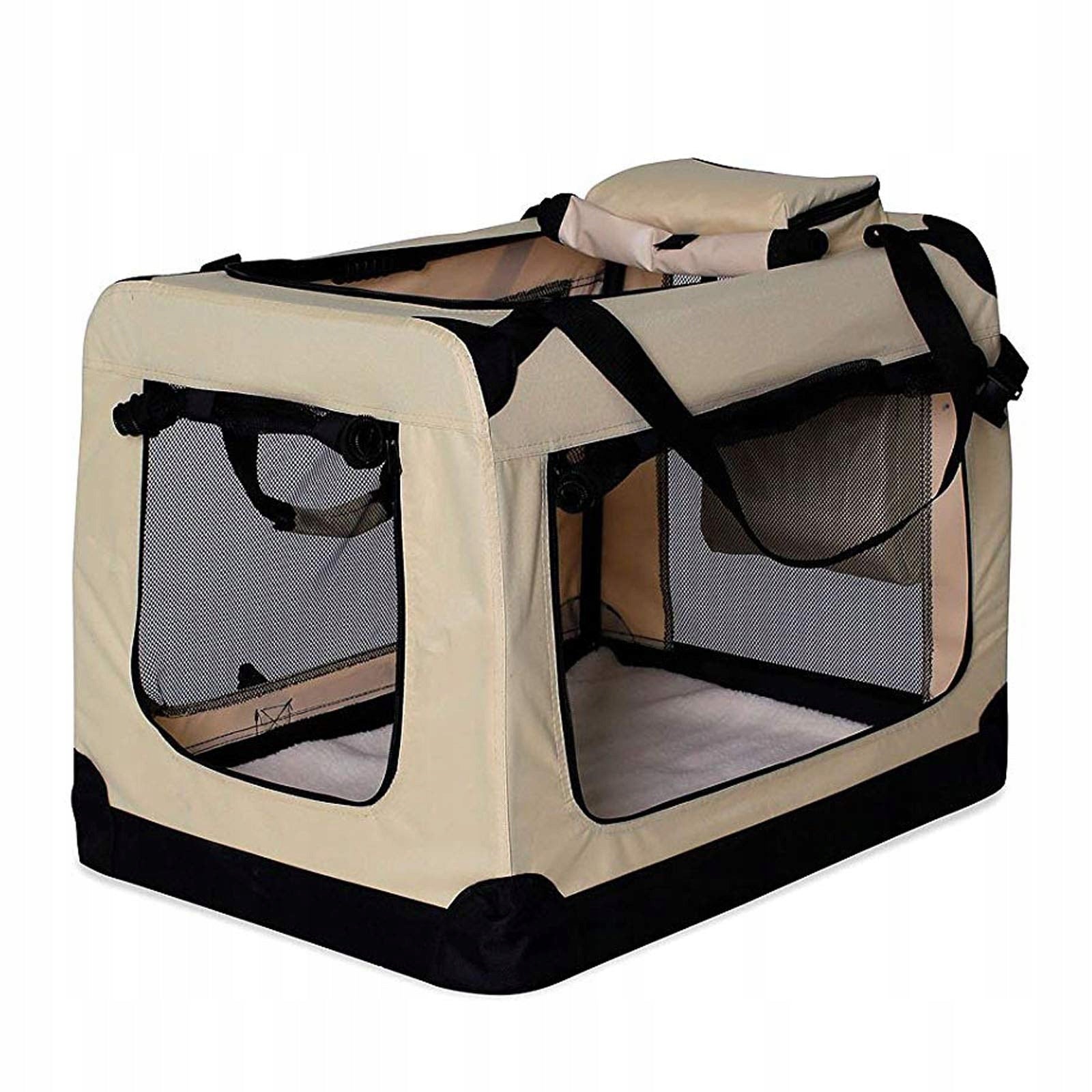 Cat dog transporter 42 cm x 60 cm x 44 cm beige Lionto large Manufacturer code TB10041