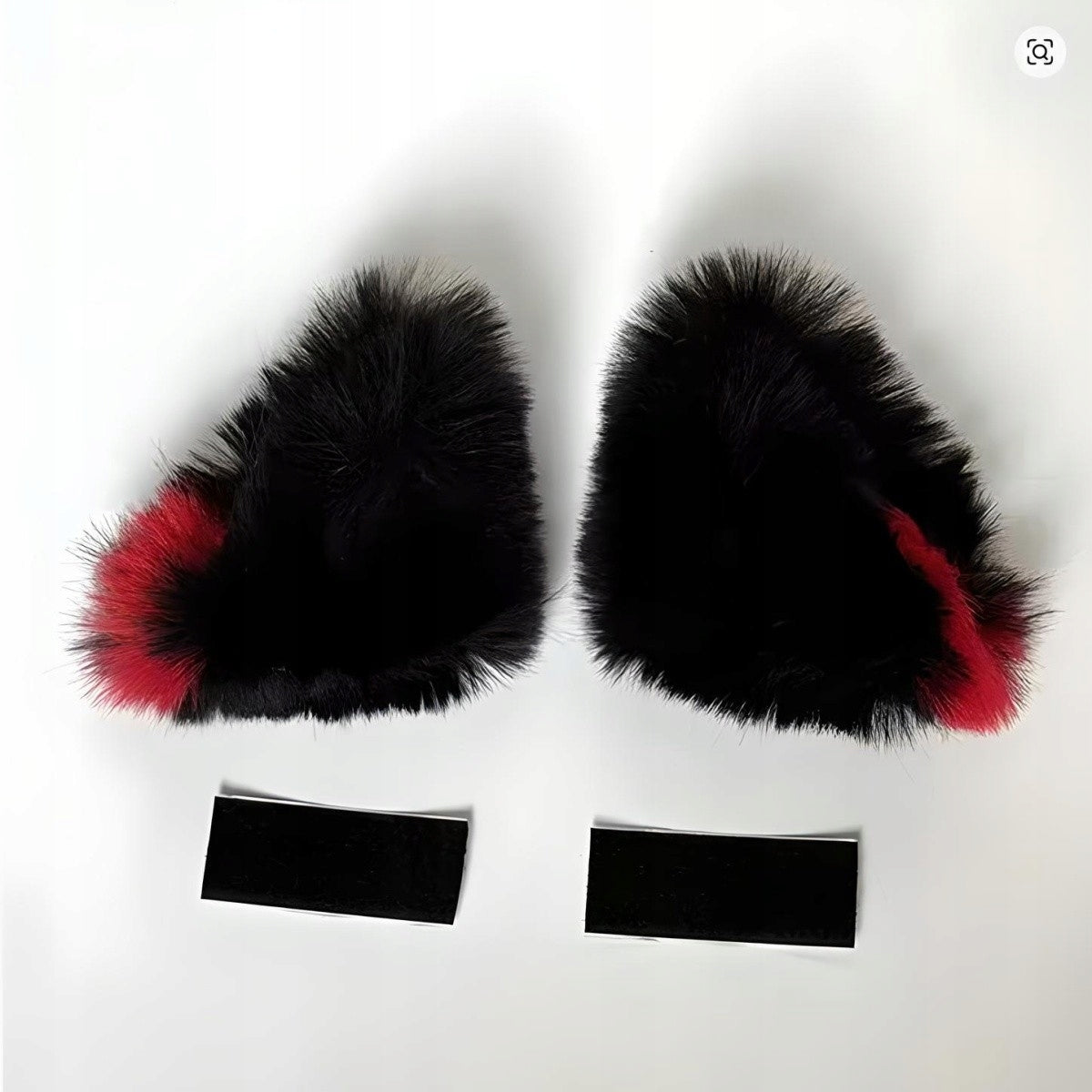 Cat ears for helmet fur 2 pcs black Manufacturer no brand