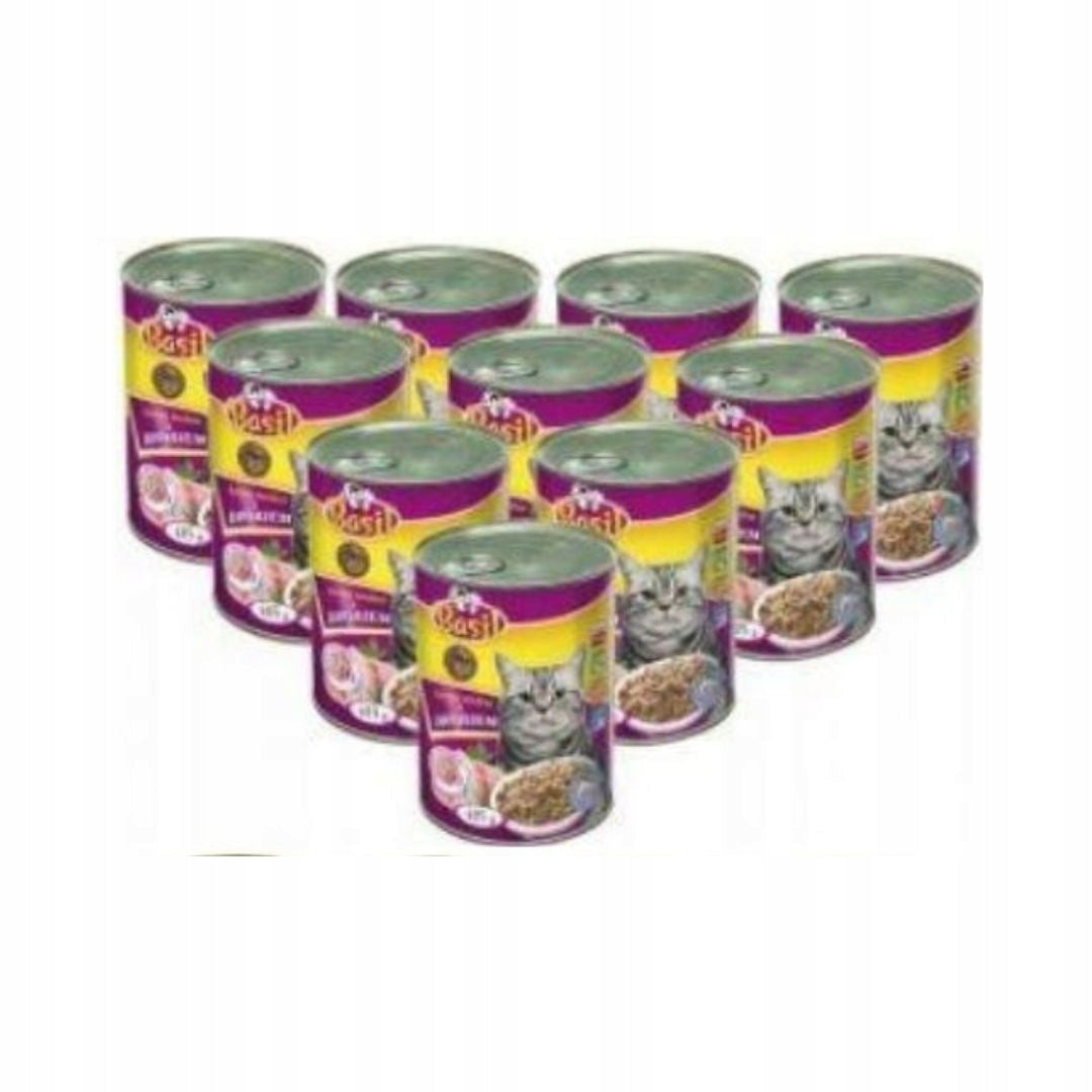 Cat food BASIL CAN 415g MIX OF FLAVORS 30 pcs Brand Basil