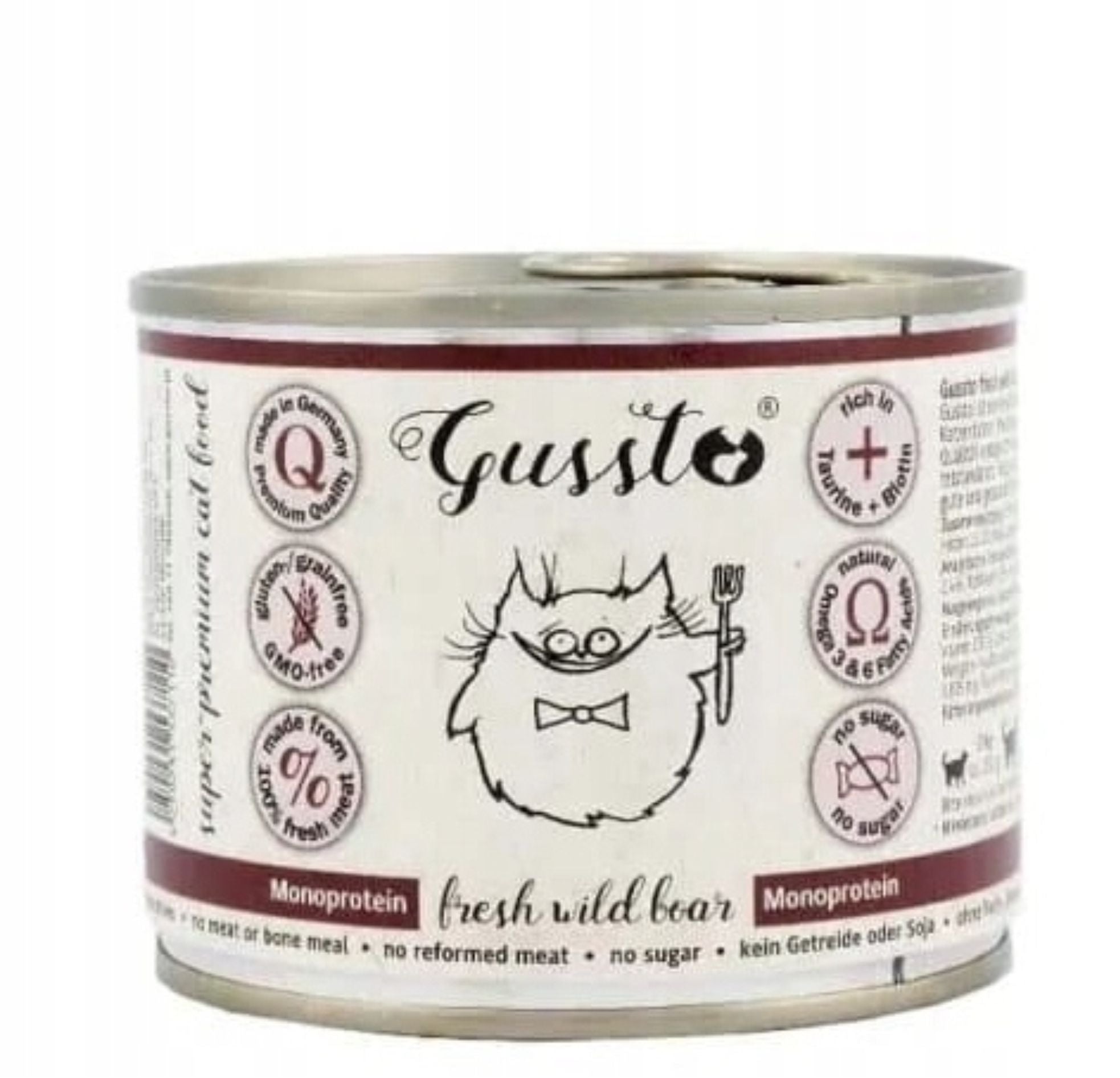 Cat food Gussto FRESH WILD BOAR FRESH BOAR 200g. Monoprotein