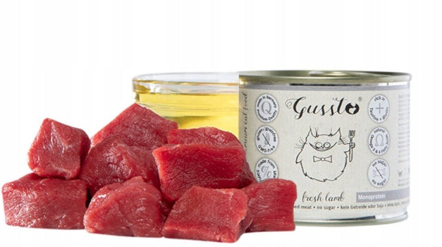 Cat food Gussto Fresh lamb 200g. Monoprotein Tasty