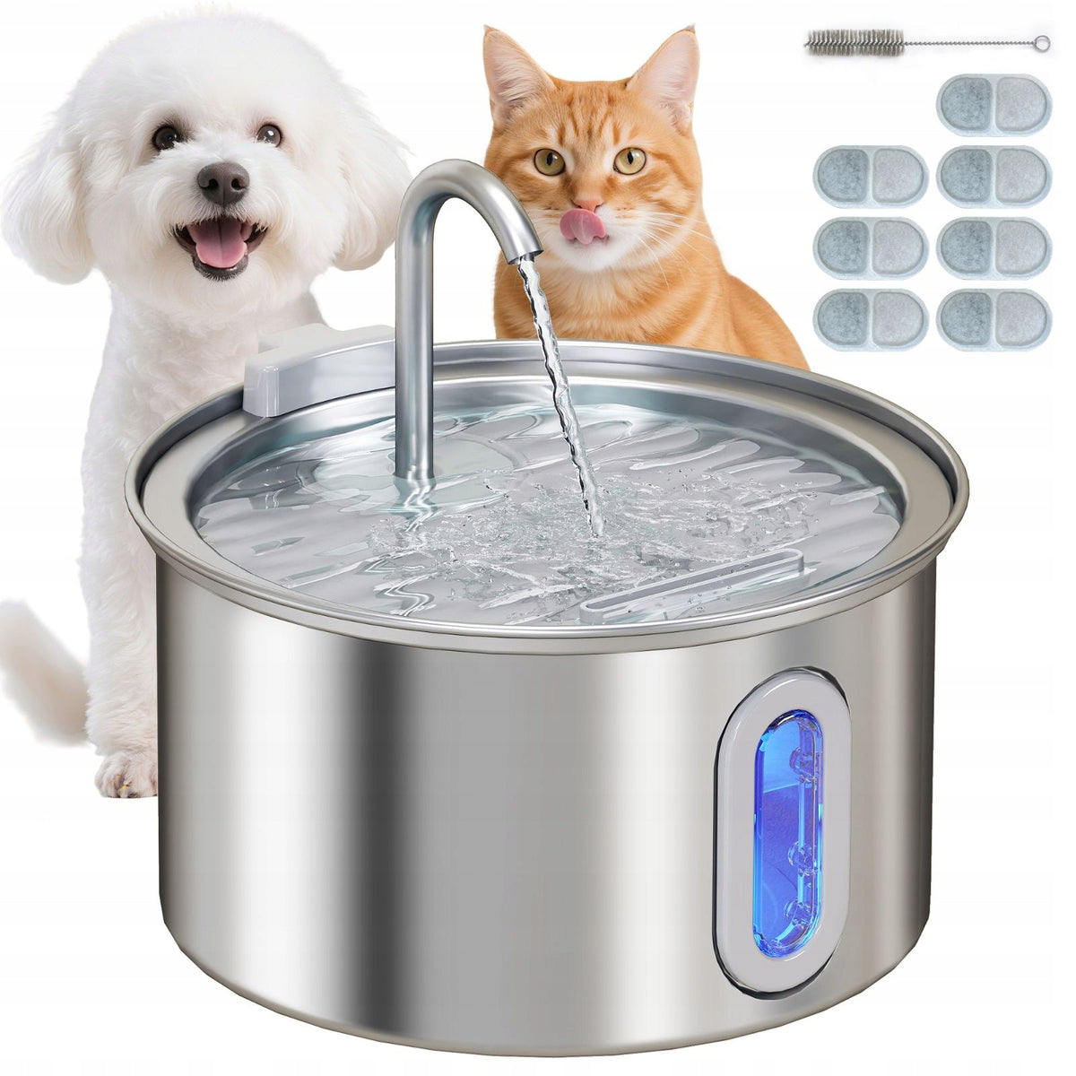 Cat fountain 2,5 l, silent LED pump, active filter, 19,4 cm Manufacturer code 26024730001