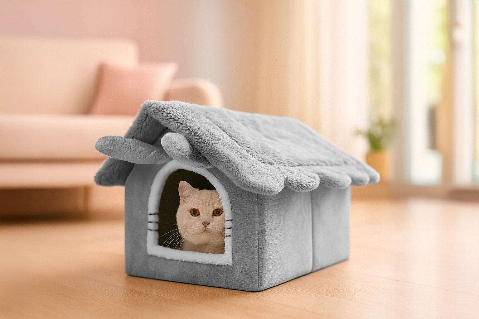 Cat house, plush playpen bed, soft bed, booth Mersjo Kind outdoor cat house