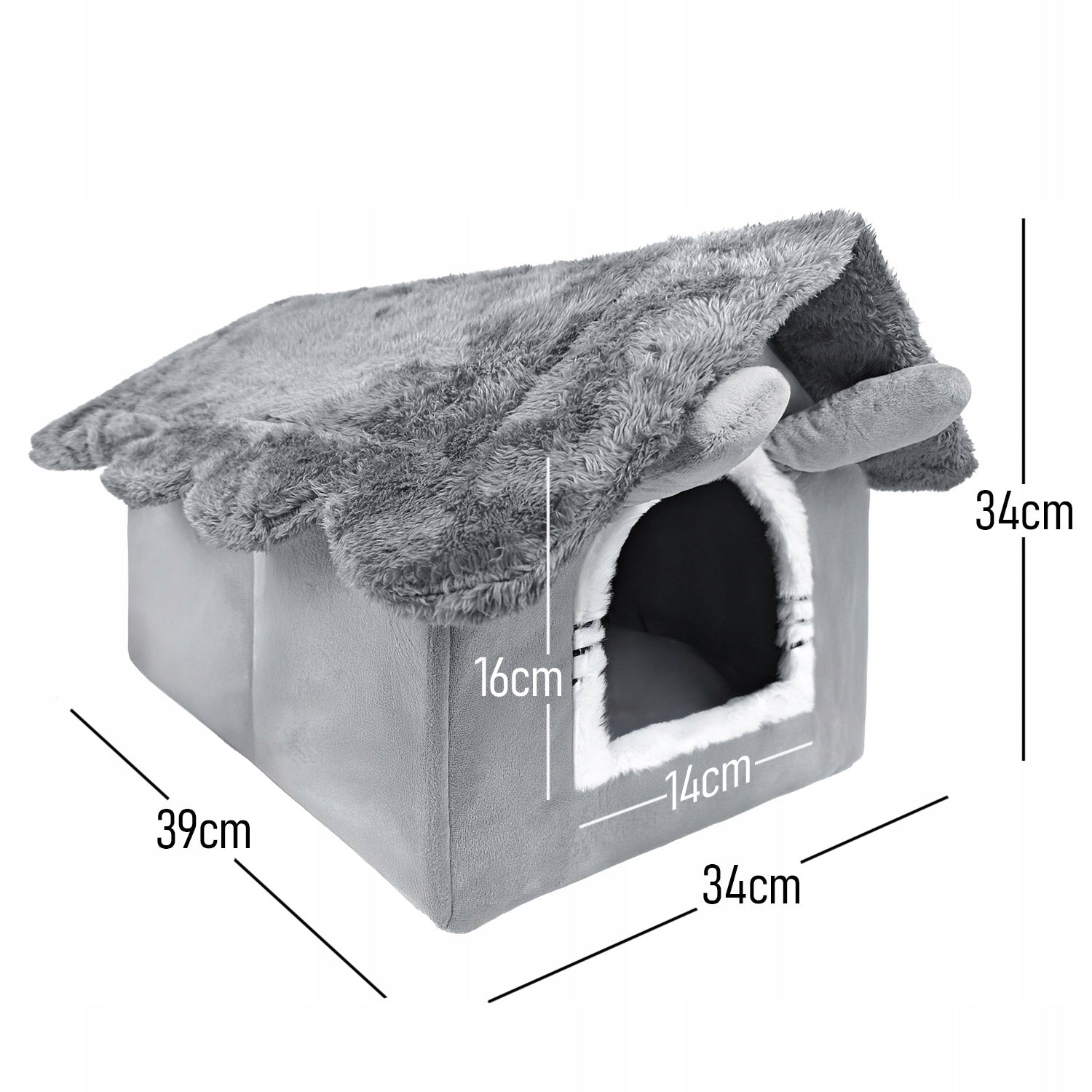 Cat house, plush playpen bed, soft bed, booth Mersjo Product width 34 cm