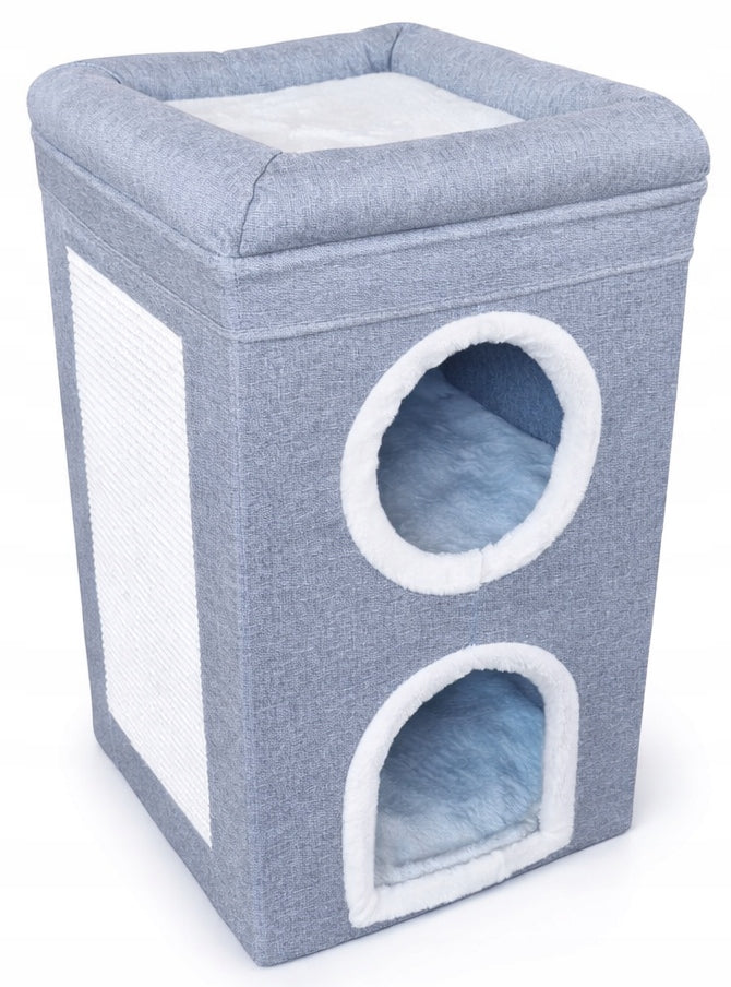 Cat house with scratching post and bed grey tower booth 3 levels 64 cm Manufacturer code PH-08
