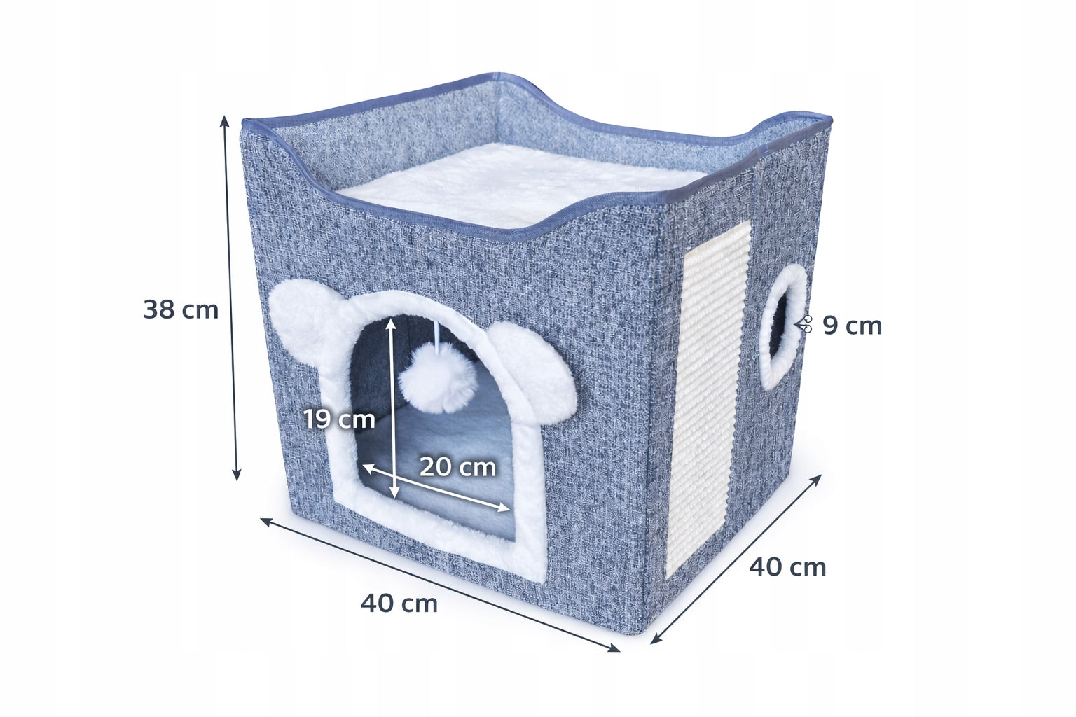 Cat house with scratching post bed two levels tower booth Packaging status original