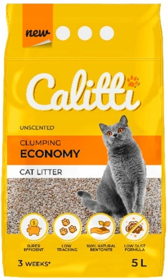Cat litter Calitti bentonite unscented 5 l Manufacturer code EUROECO Żwirek Calitti Economy 5l