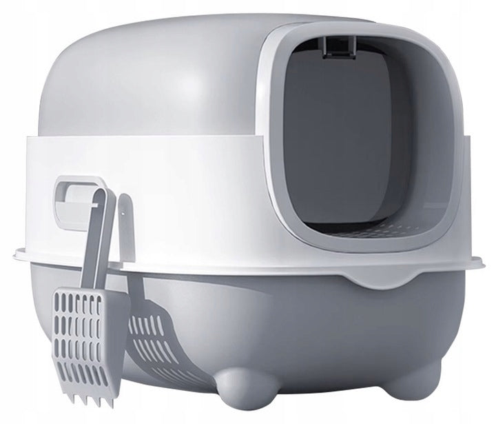 Cat litter box LARGE 54cm CLOSED UV litter toilet grey SPATULA HT01 Manufacturer code KU-HT01-SZAR
