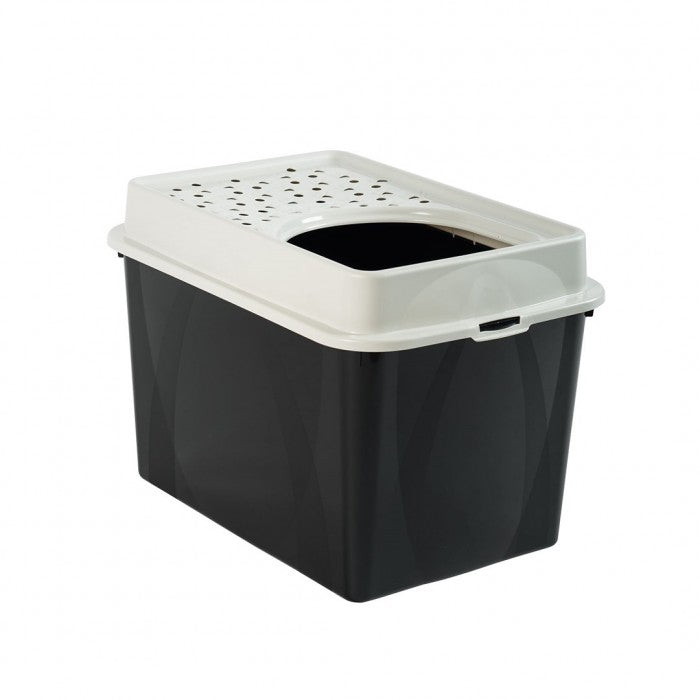 Cat litter box Rotho Top Entry Eco Berty black