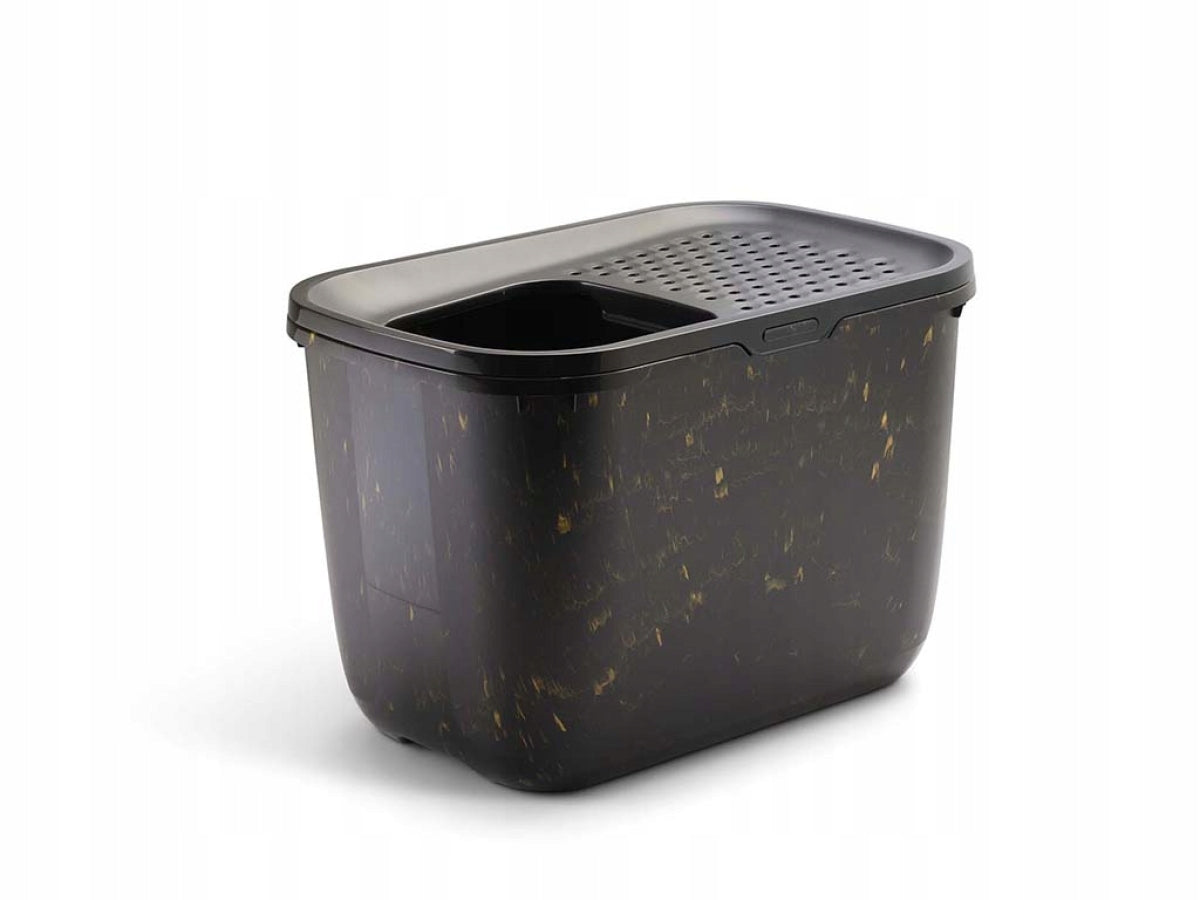 Cat litter box Savic HOP IN top entrance Marble black gold Brand Savic