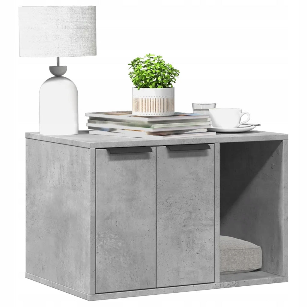 Cat litter box cabinet with customizable, grey concrete Manufacturer code G08146971