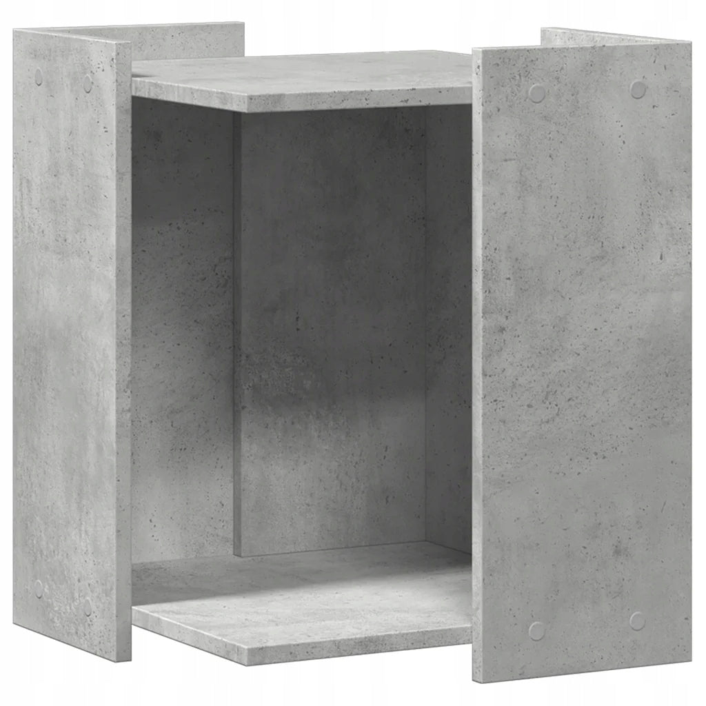 Cat litter box cabinet with side table function, grey concrete, 4