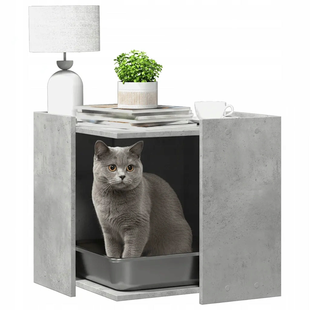 Cat litter box cabinet with side table function, grey concrete, 5 Manufacturer code G05262221
