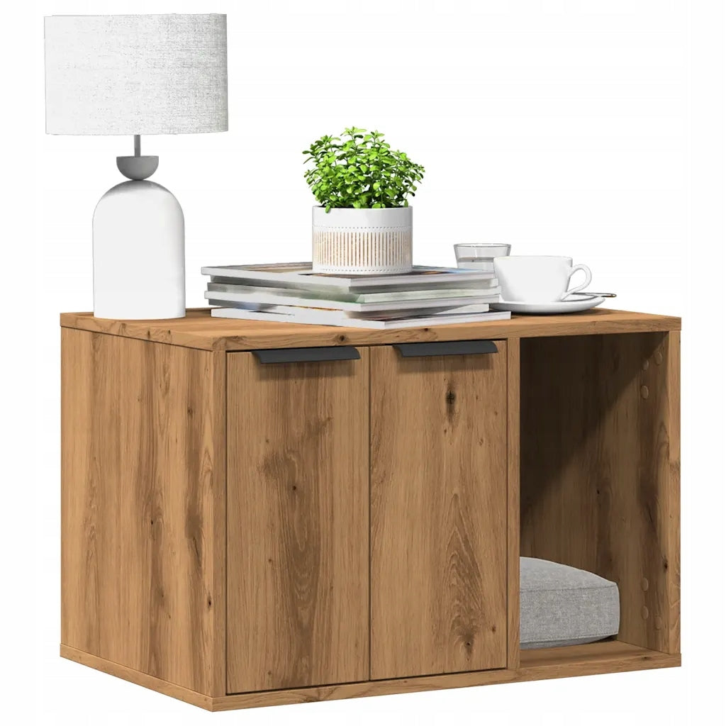 Cat litter box cabinet with table function, artisian oak, 60x40x40 cm Packaging status original