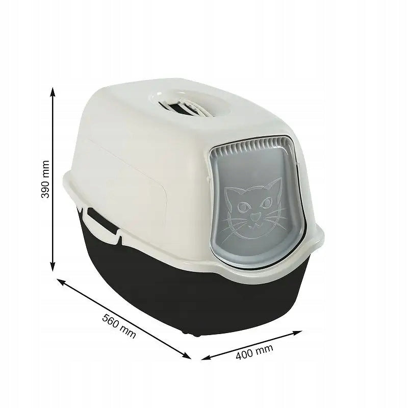 Cat litter box closed BAILEY Rotho white and black Trade name kuweta dla kota Bailey