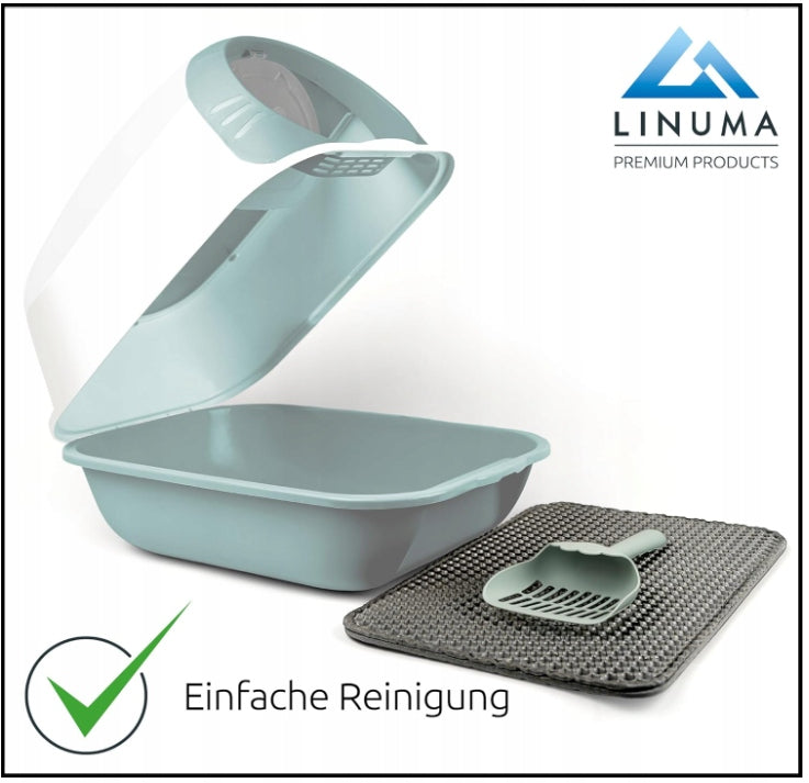 Cat litter box closed mint LINUMA after rupture Model curvy