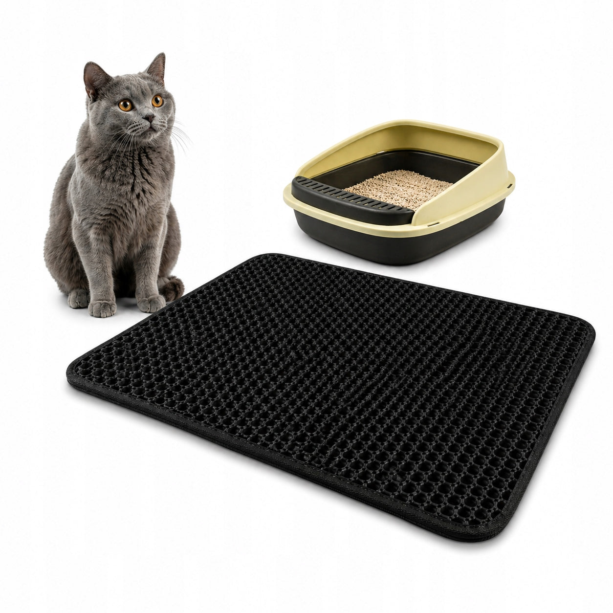 Cat litter box mat 50x40 waterproof double layer EVA non-slip Length 50 cm