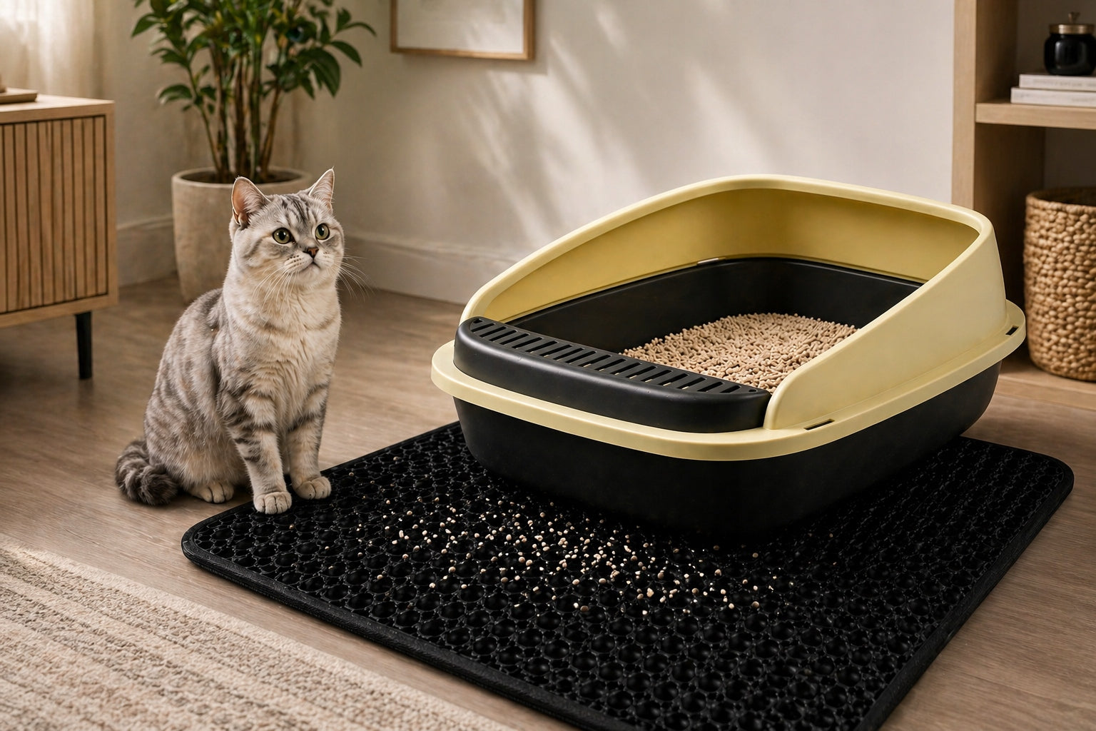 Cat litter box mat 50x40 waterproof double layer EVA non-slip Manufacturer code AT015