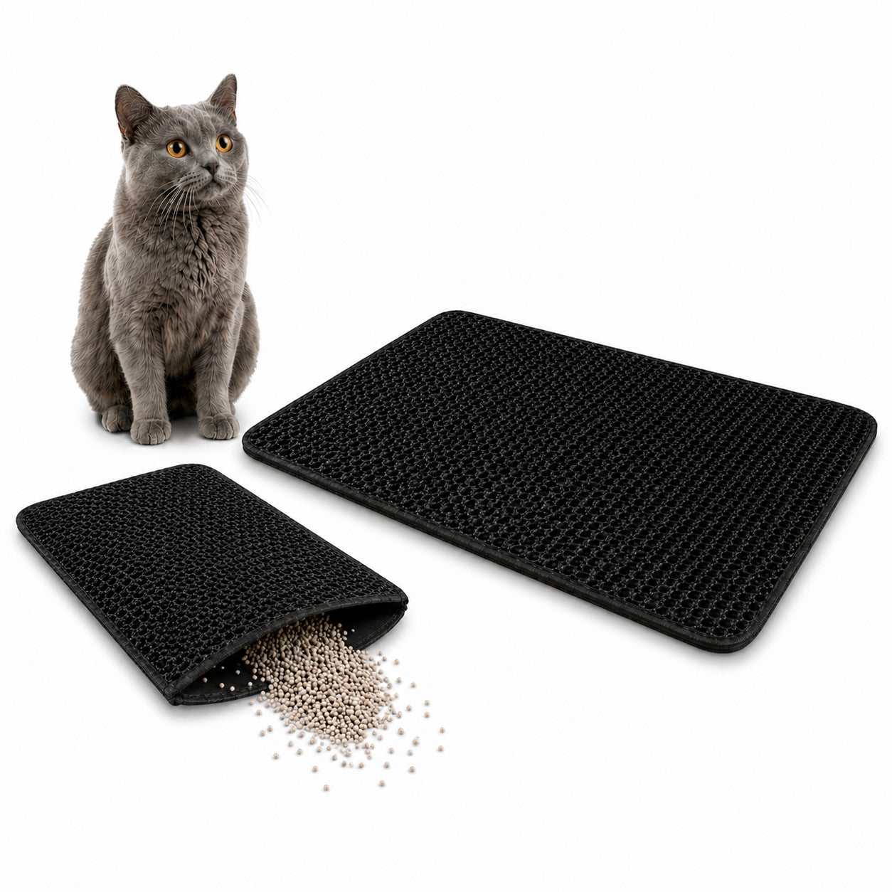 Cat litter box mat 50x40 waterproof double layer EVA non-slip