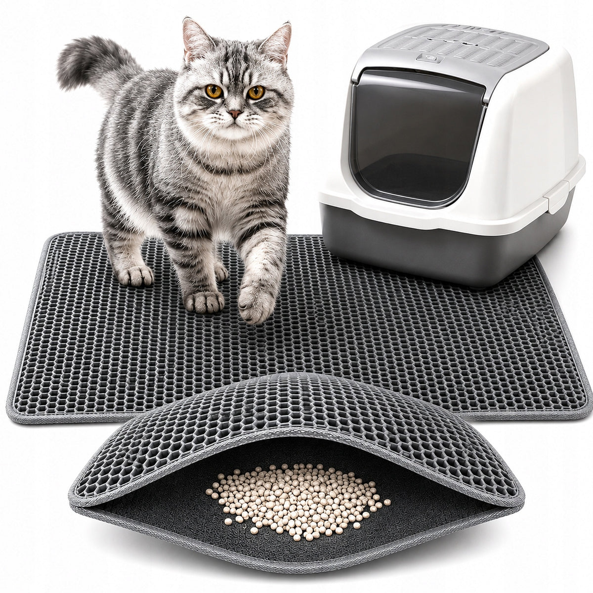 Cat litter box mat 75x55 cm double layer litter wiper Packaging status original