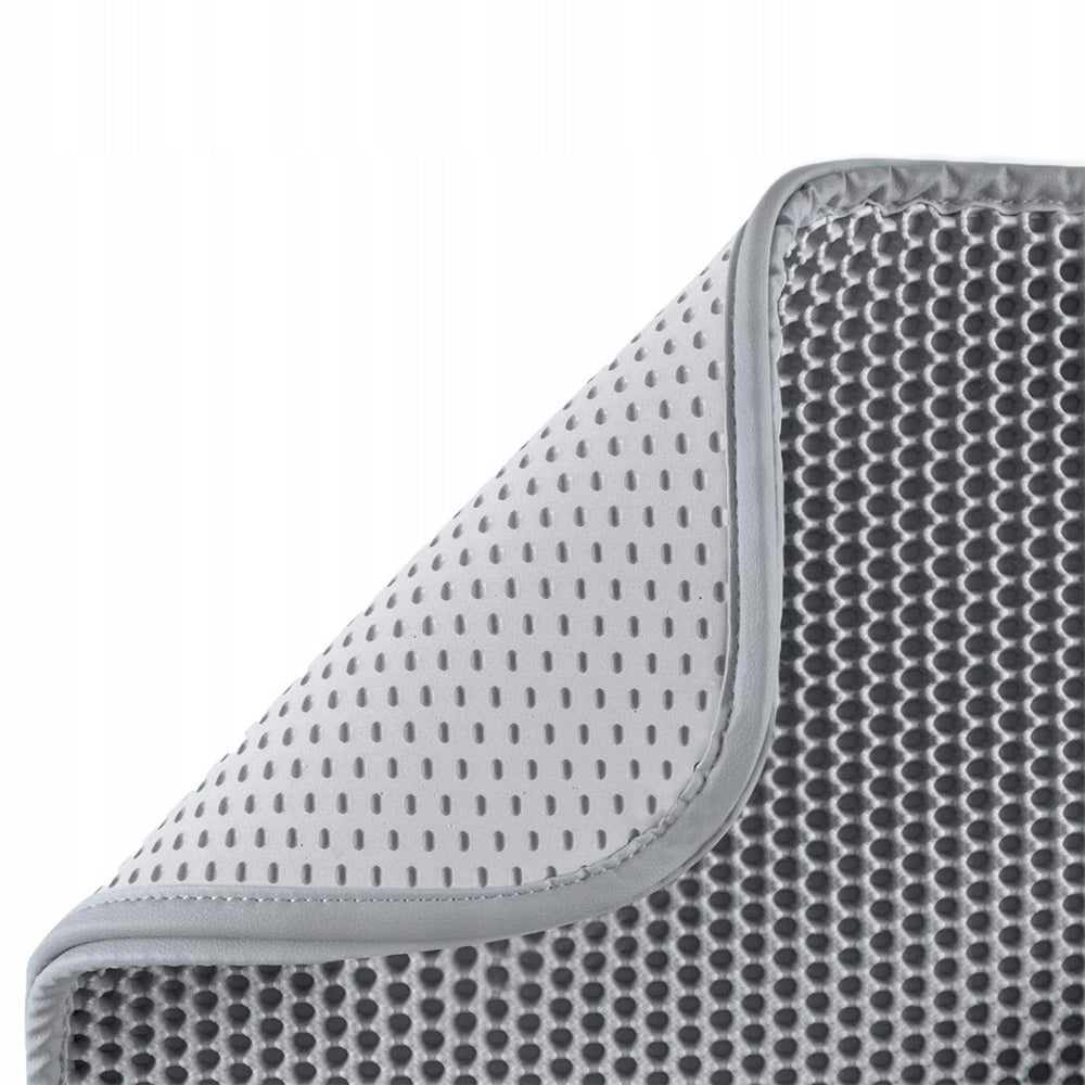 Cat litter box mat Double layer wiper pad Grey 75x55 cm Color gray