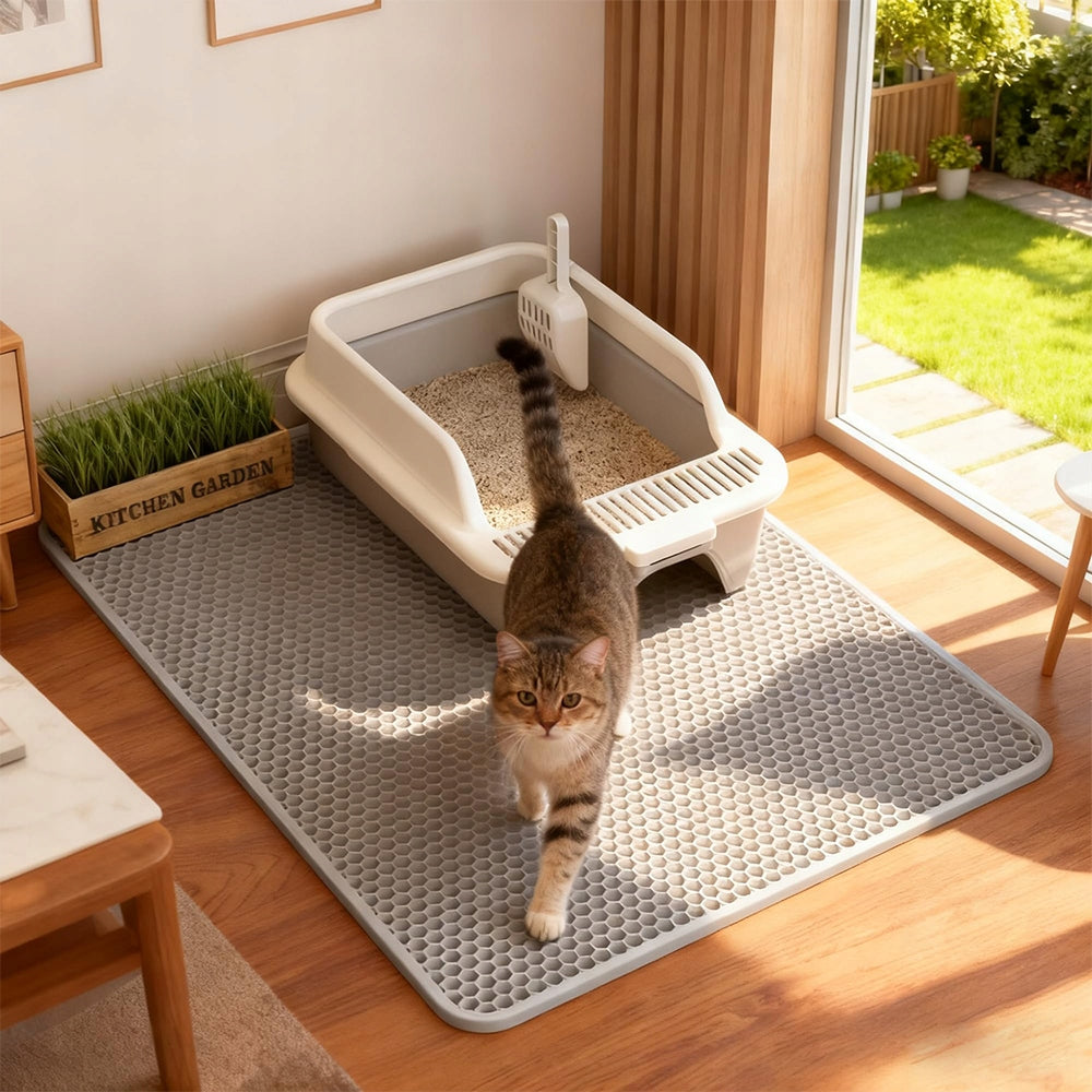 Cat litter box mat Double layer wiper pad Grey 75x55 cm EAN (GTIN) 6905206980740
