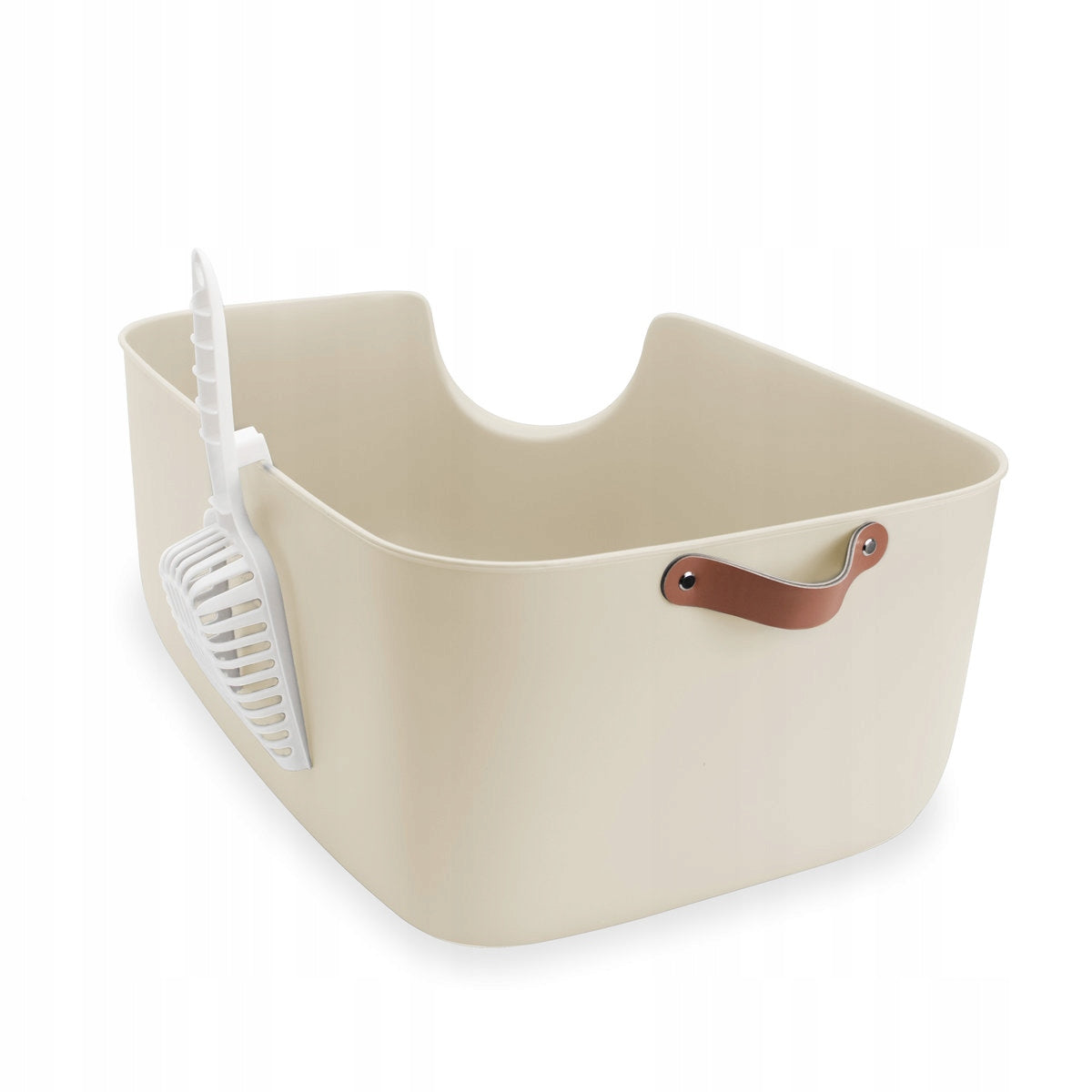 Cat litter box open Corner CARINIO with handle anti-slip blade large +