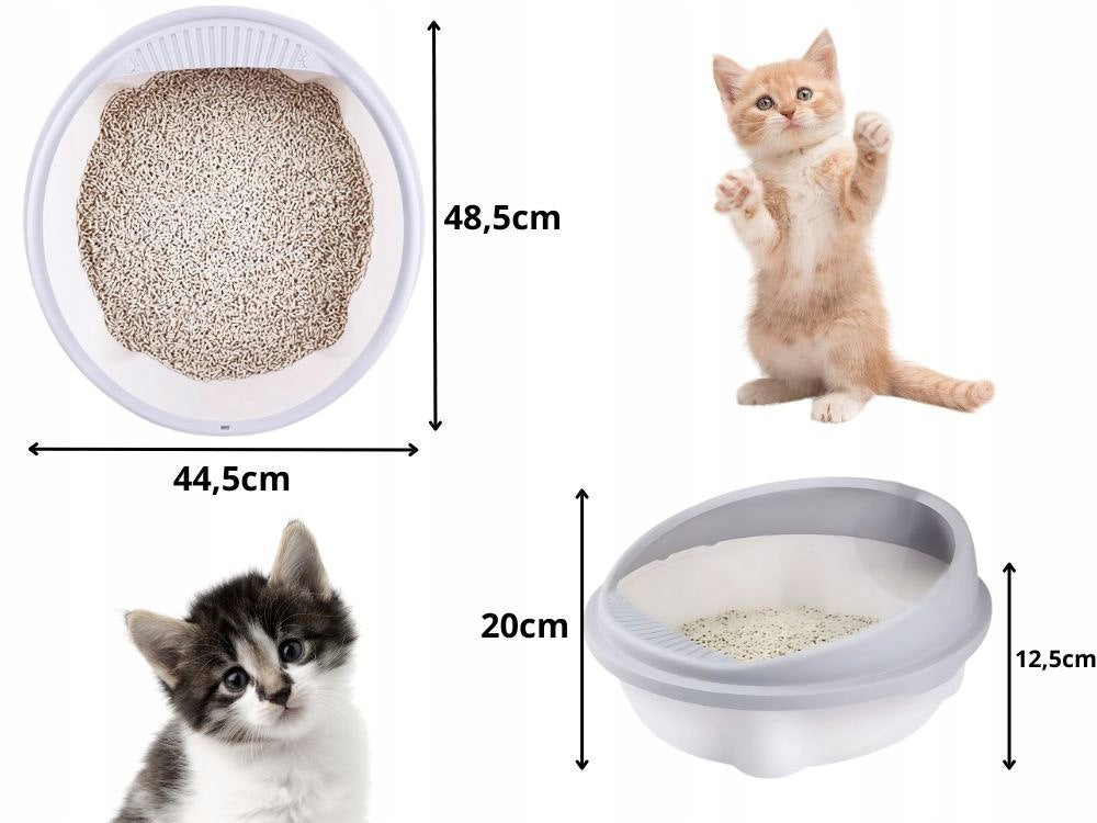 Cat litter box open large solid with a high rim spatula Manufacturer code 19466_rozz_gabB