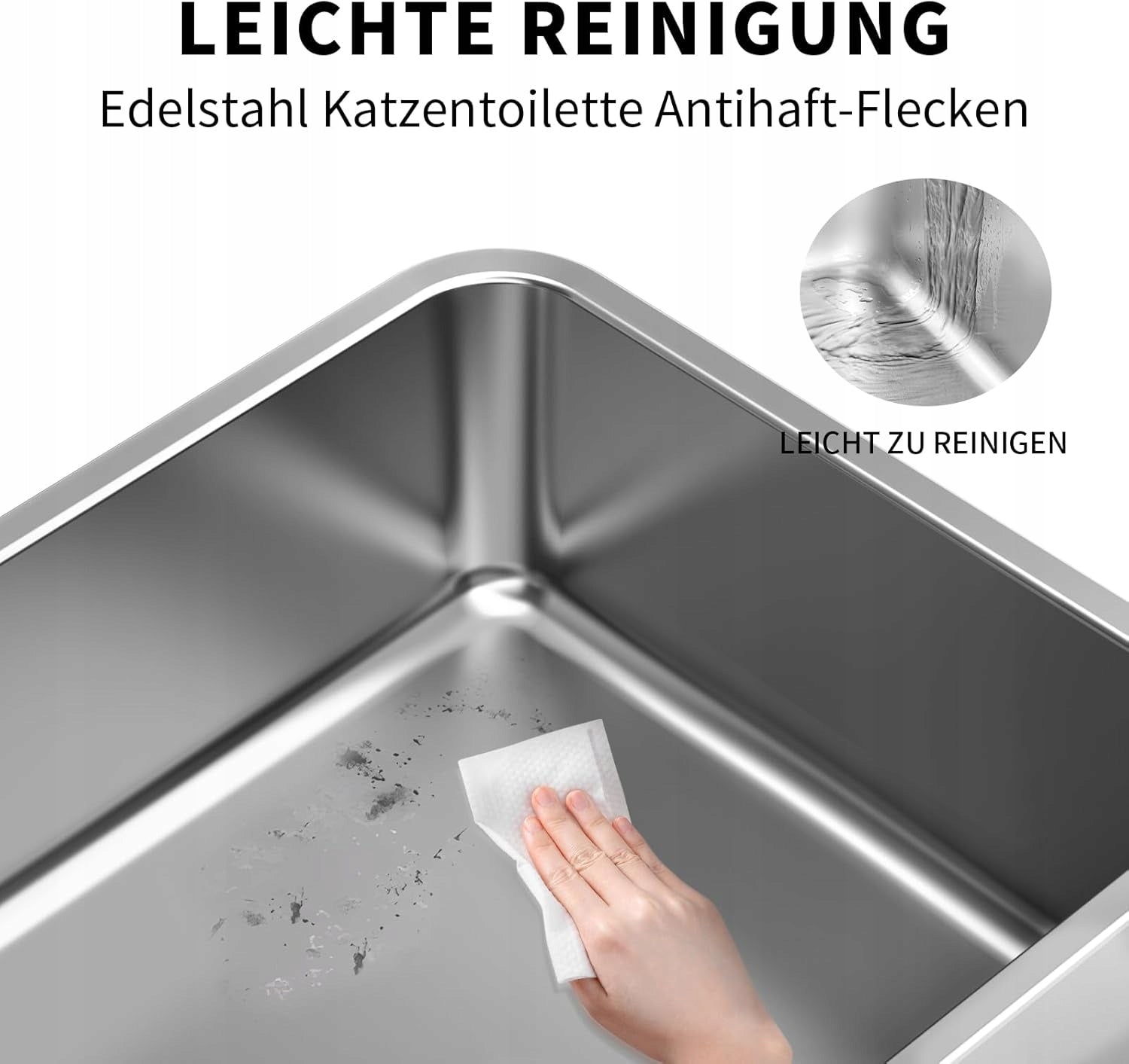 Cat litter box open non-stick steel 50x35x15 cm WITHOUT SMELL Manufacturer code vffdv