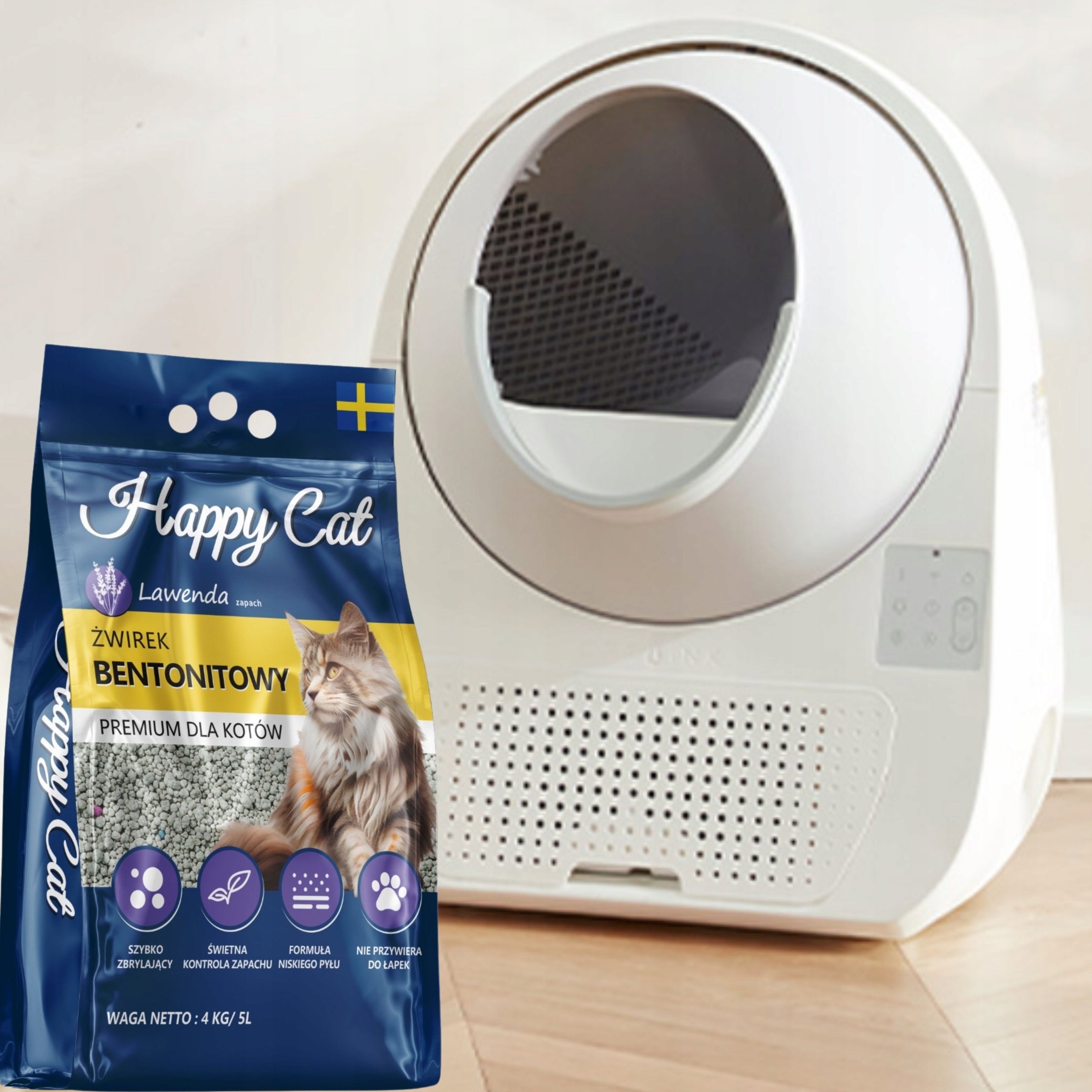Cat litter box ordinary automatic lavender 25l spatula FREEBIE Volume 25 l