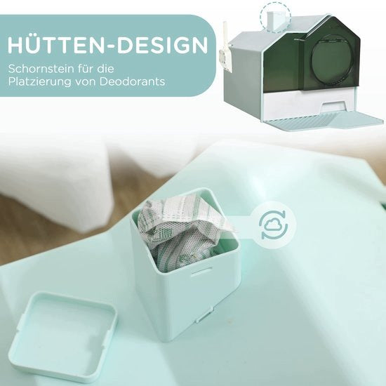 Cat litter box with cottage covered removable bottom