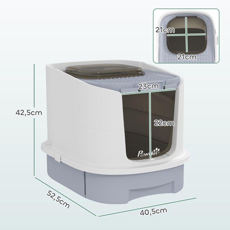 Cat litter box with lid and drawer grey 40.5x52.5x42.5 cm Manufacturer code T3323P485690-1