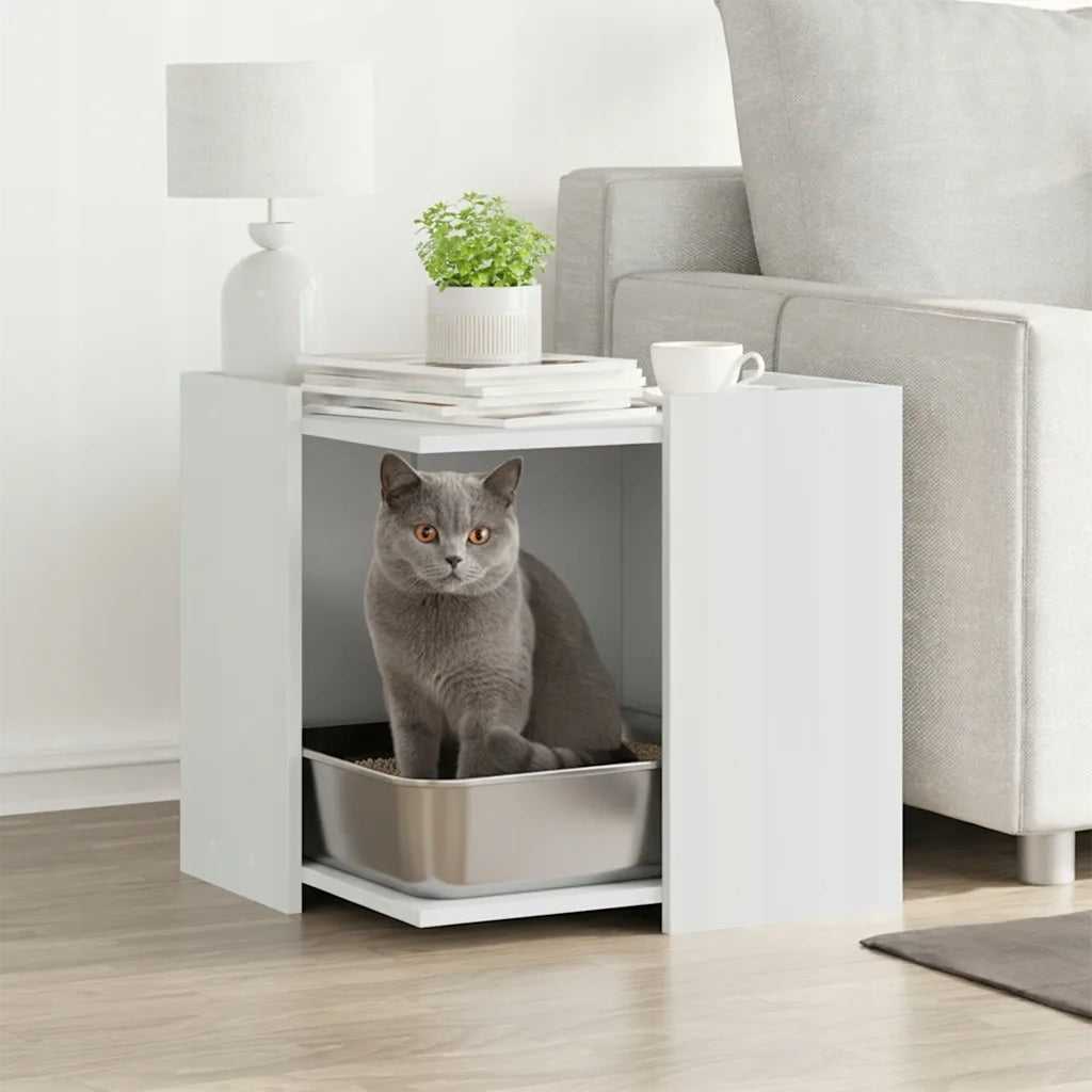 Cat litter box with side table function, white, 53x53x51 cm Packaging status original