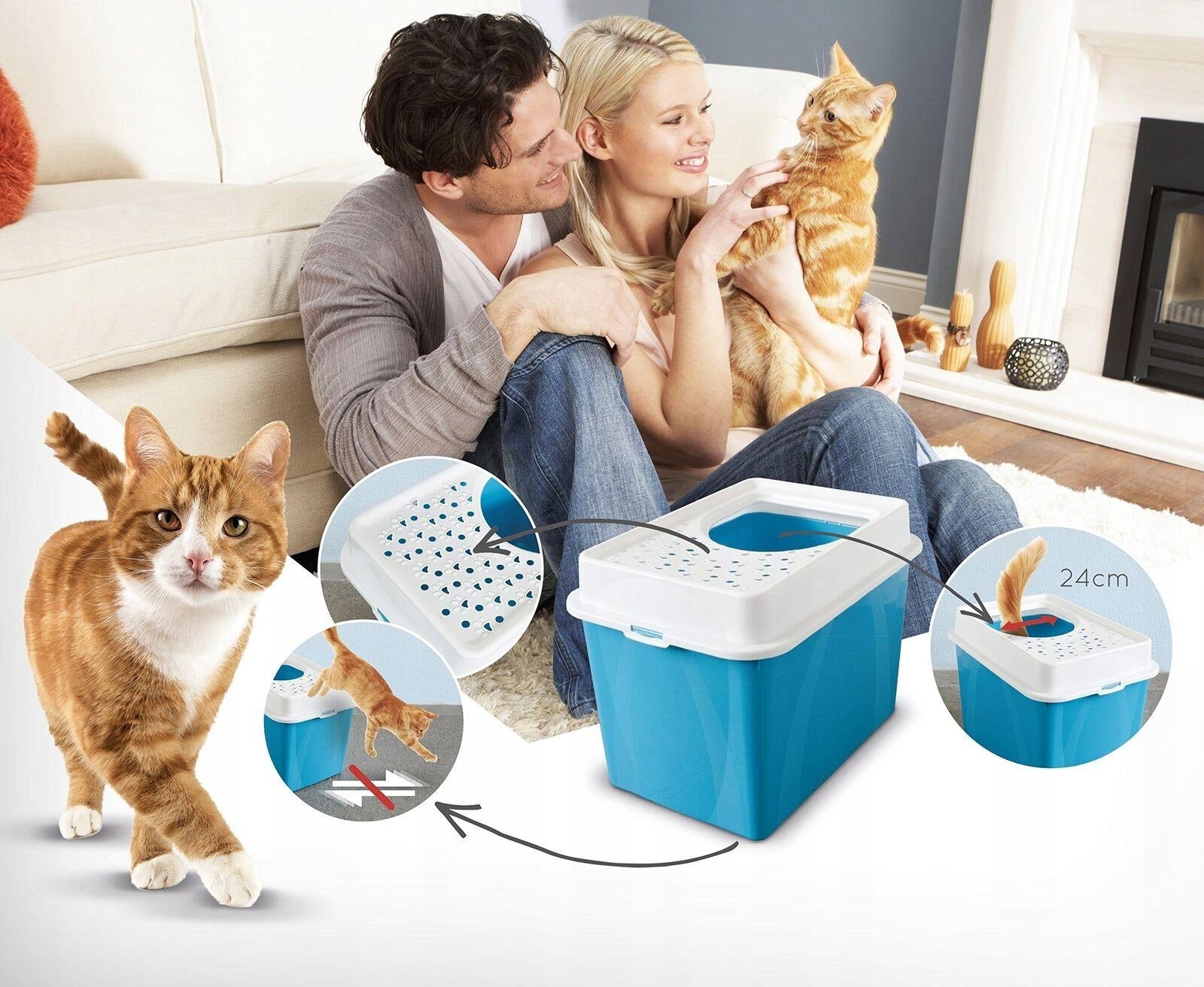 Cat litter box with top entrance Rotho BERTY Product width 40 cm