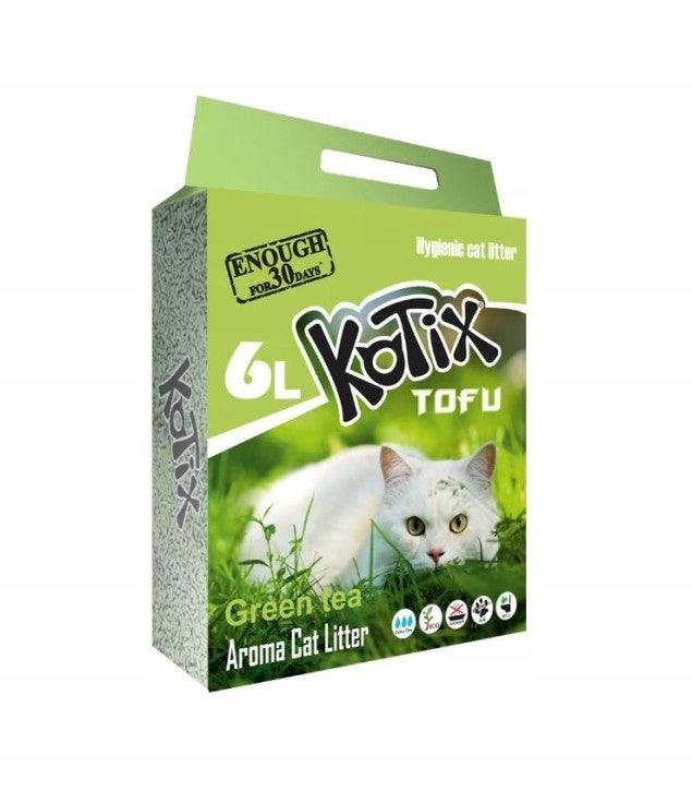 Cat litter clumping natural TOFU KOTIX Green tea 6 L