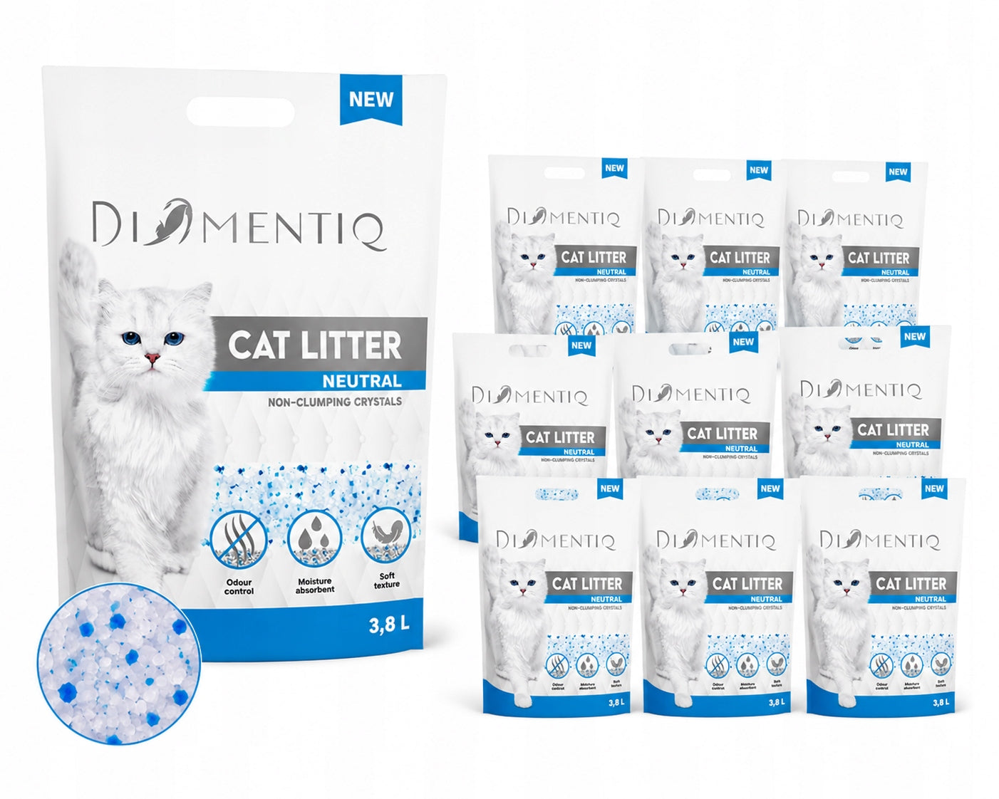 Cat litter dust-free Silicone Non-caking DIAMENTIQ 10x3,8 l