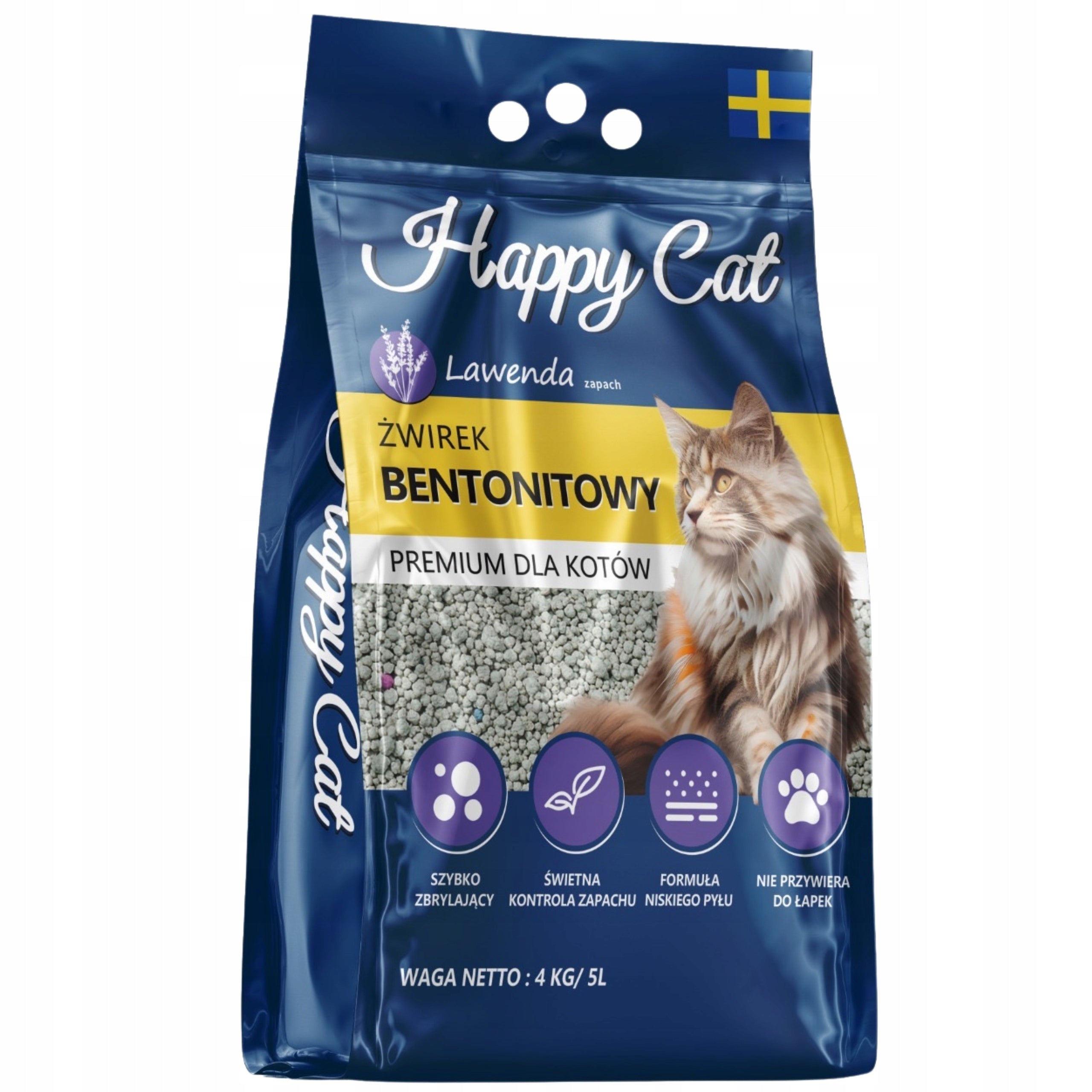 Cat litter for automatic litter box clumping bentonite lavender 5l Brand Happy Cat
