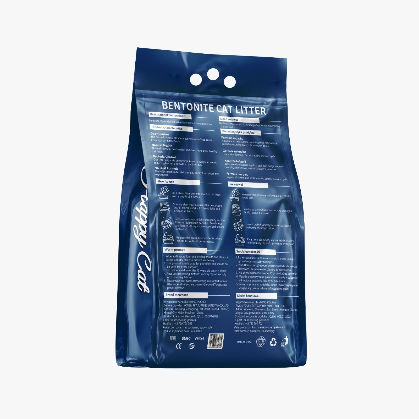 Cat litter for automatic litter box clumping bentonite lavender 5l Trade name Lawenda
