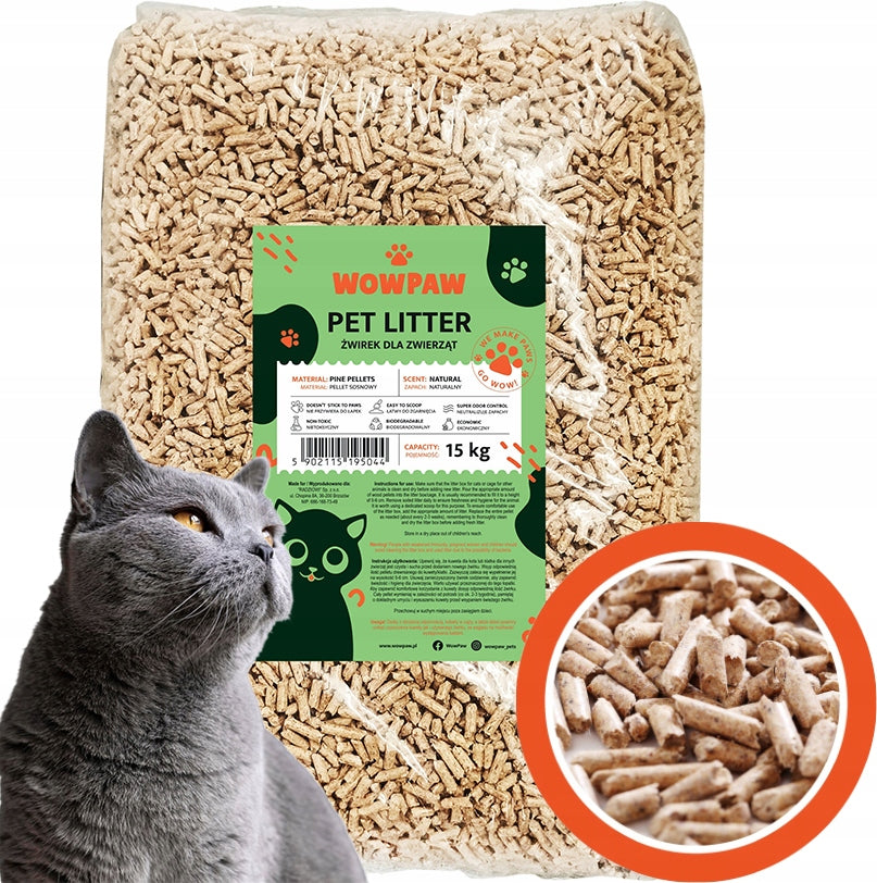Cat litter rabbit pigs wooden pellets 100% pine 15kg