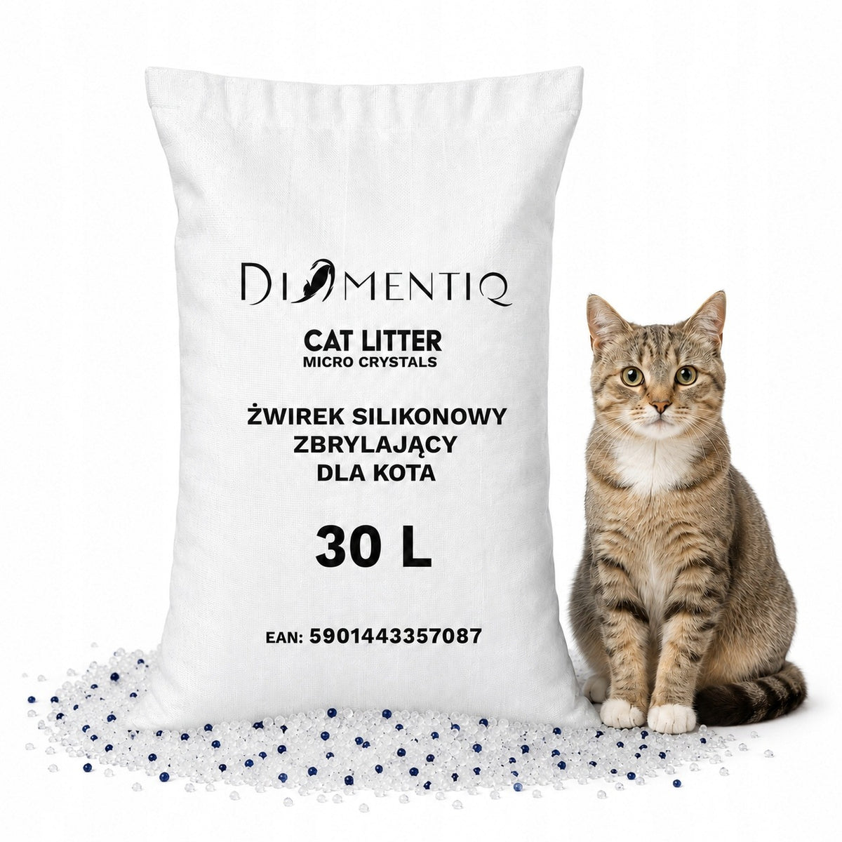 Cat litter silicone Micro fine-grained clumping 30 l DIAMENTIQ