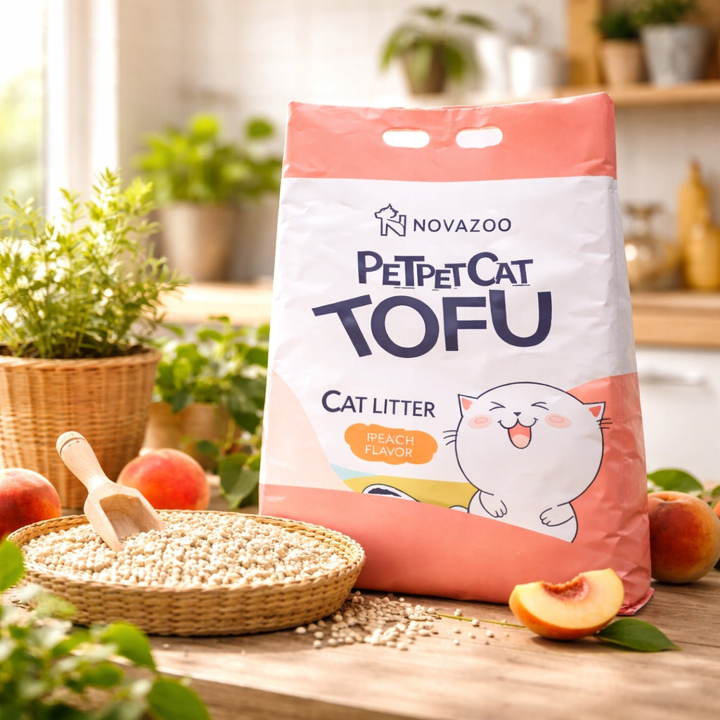 Cat litter tofu 2,5kg 6L Peach clumping biodegradable Brand Novazoo
