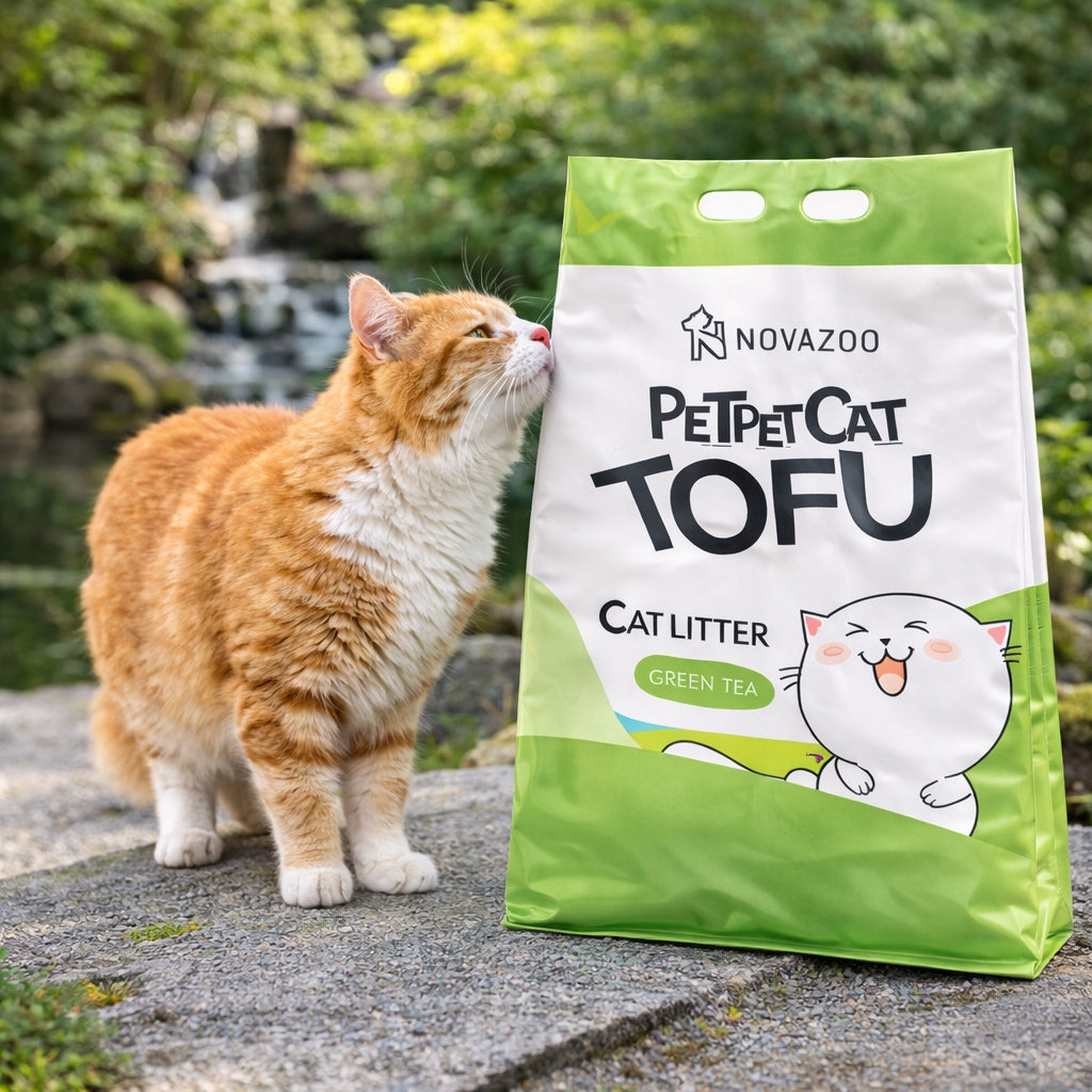 Cat litter tofu 2,5kg 6L green tea clumping biodegradable Manufacturer code Novazoo tofu 2,5kg 6l zielona herbata green