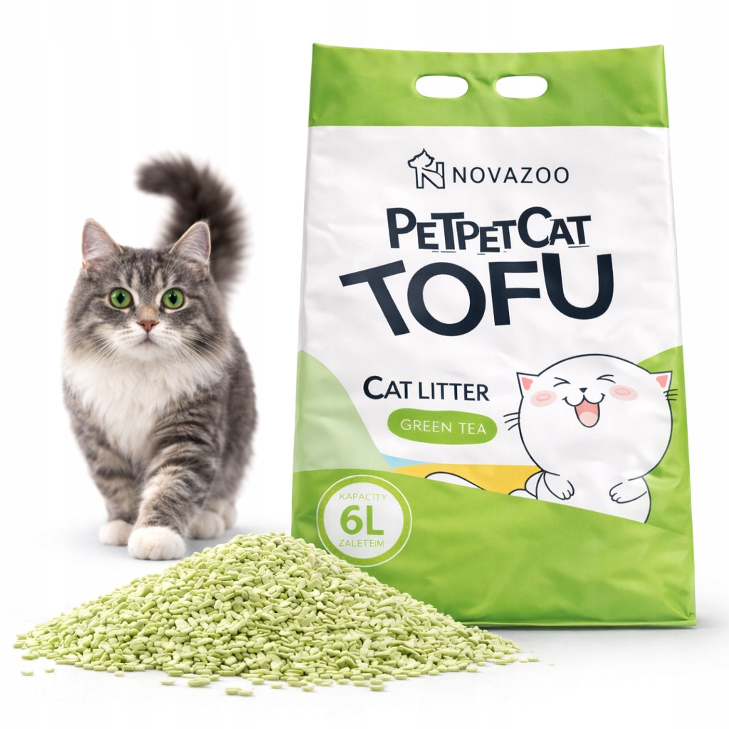 Cat litter tofu 2,5kg 6L green tea clumping biodegradable