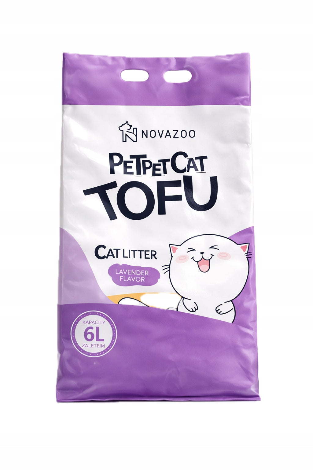 Cat litter tofu 2,5kg 6L lavender clumping biodegradable Product weight 2.5 kg