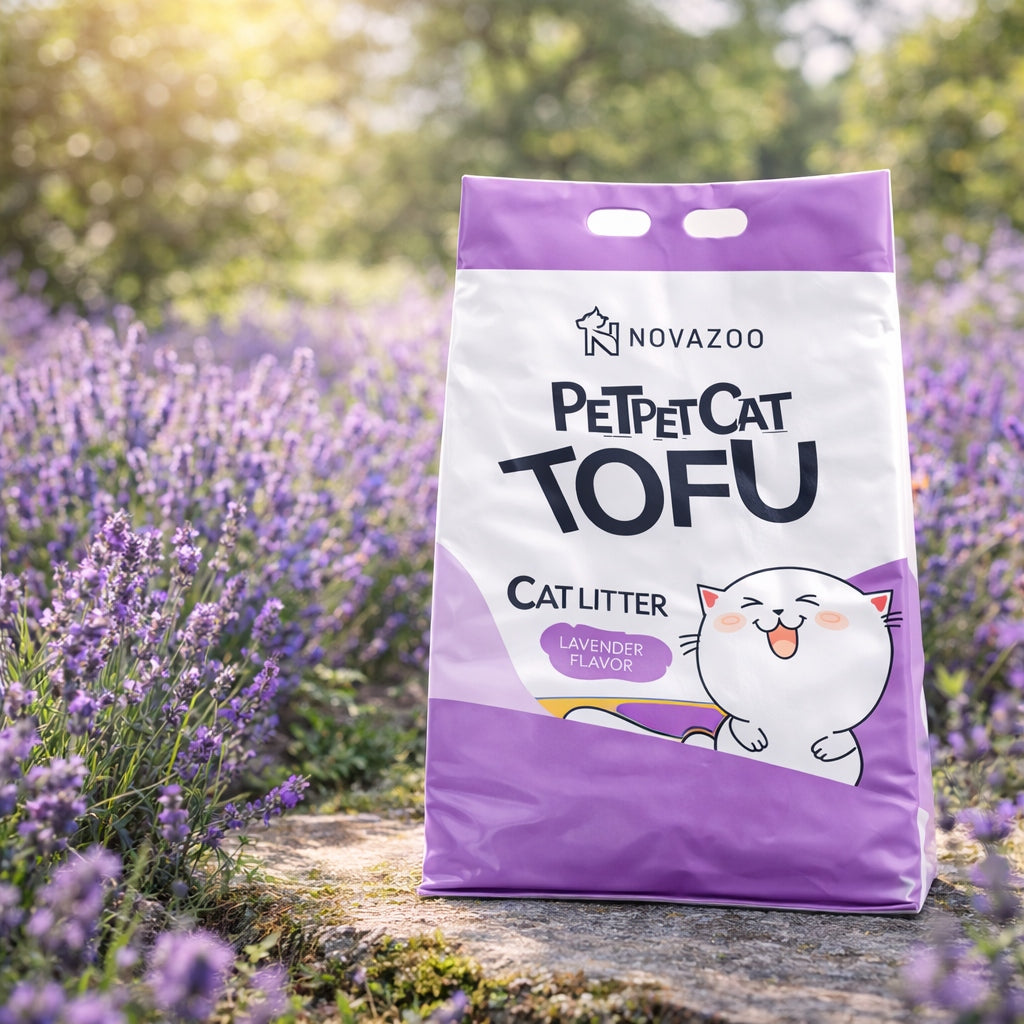 Cat litter tofu 2,5kg 6L lavender clumping biodegradable Volume 6 l