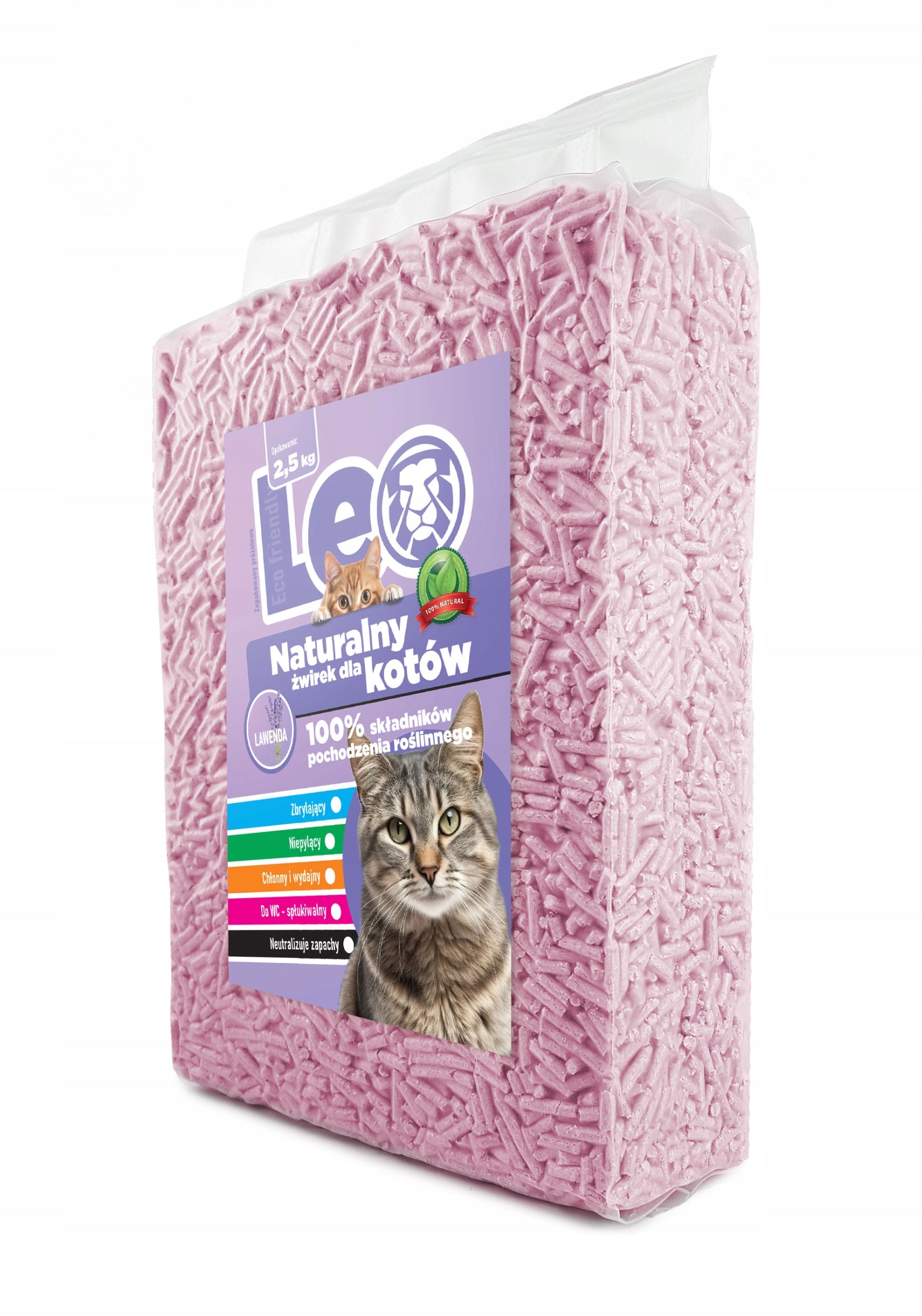 Cat litter tofu Leo clumping biodegradable eco 2,5 kg lavender Brand Leo