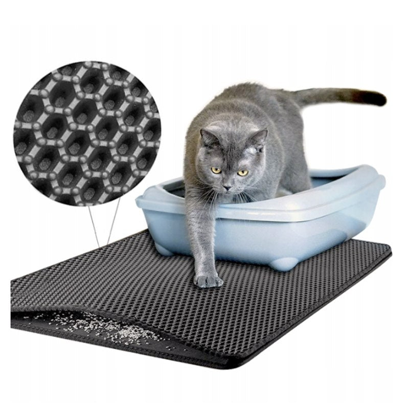 Cat mat for litter box wiper - grey